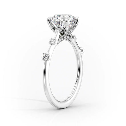 Lab Created  Moissanite Oval Cut Engagement Ring