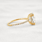 Hidden Halo Oval Cut Moissnaite Engagement Wedding Ring