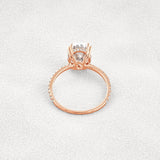 Hidden Halo Oval Cut Moissnaite Engagement Wedding Ring