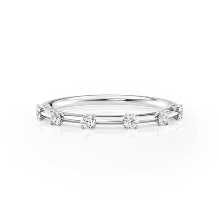 Round Cut Moissanite Diamond Eternity Wedding Band