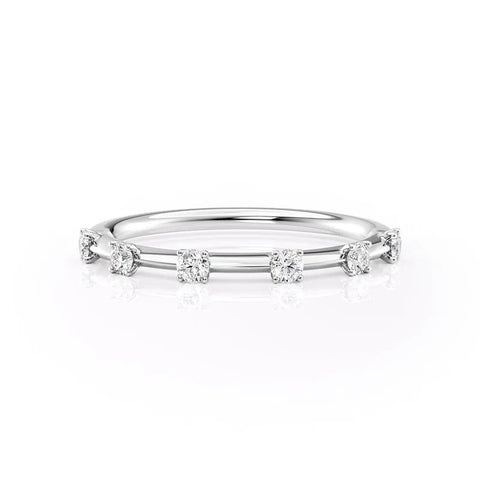 Round Cut Moissanite Diamond Eternity Wedding Band