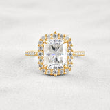 Radiant Cut Vintage Halo Moissanite Wedding Ring