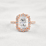 Radiant Cut Vintage Halo Moissanite Wedding Ring