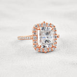 Radiant Cut Vintage Halo Moissanite Wedding Ring