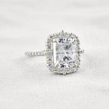Radiant Cut Vintage Halo Moissanite Wedding Ring
