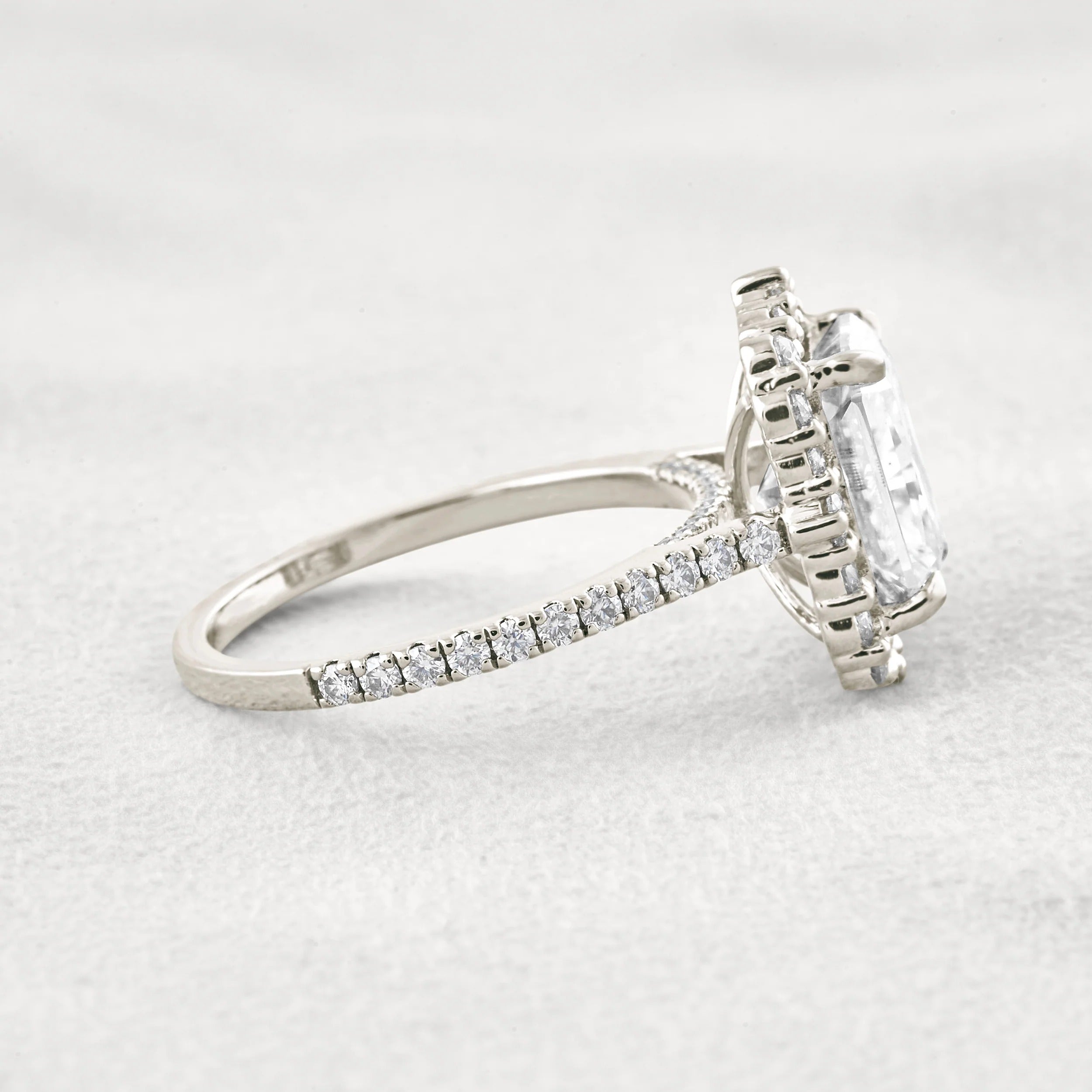 Radiant Cut Vintage Halo Moissanite Wedding Ring