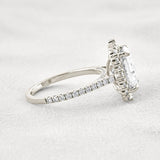 Radiant Cut Vintage Halo Moissanite Wedding Ring