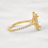 Radiant Cut Vintage Halo Moissanite Wedding Ring