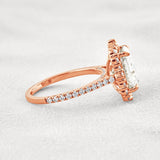 Radiant Cut Vintage Halo Moissanite Wedding Ring