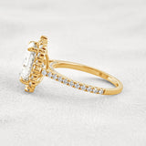 Radiant Cut Vintage Halo Moissanite Wedding Ring