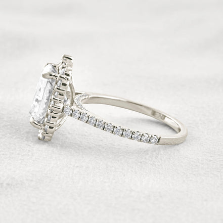 Radiant Cut Vintage Halo Moissanite Wedding Ring