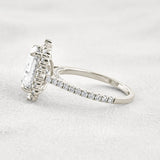 Radiant Cut Vintage Halo Moissanite Wedding Ring