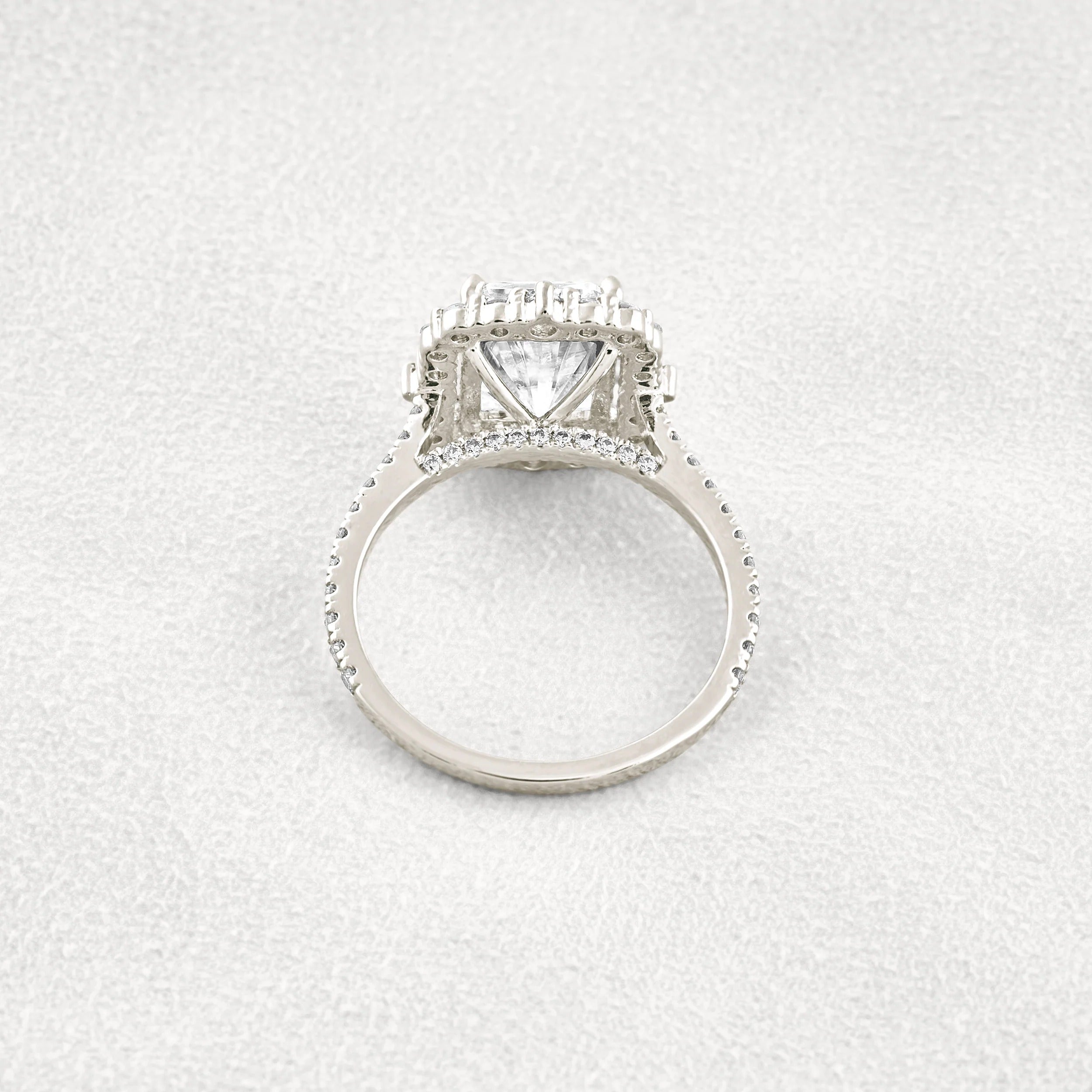 Radiant Cut Vintage Halo Moissanite Wedding Ring