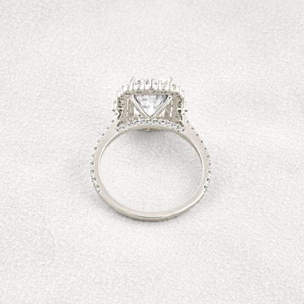 Radiant Cut Vintage Halo Moissanite Wedding Ring