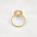 Radiant Cut Vintage Halo Moissanite Wedding Ring