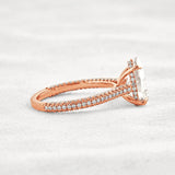 VVS1 Clarity Pear Cut Moissanite Pave Set Engagement Ring