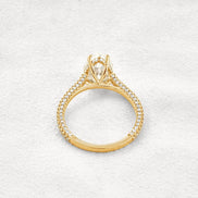 VVS1 Clarity Pear Cut Moissanite Pave Set Engagement Ring