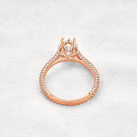 VVS1 Clarity Pear Cut Moissanite Pave Set Engagement Ring
