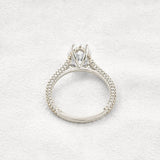 VVS1 Clarity Pear Cut Moissanite Pave Set Engagement Ring