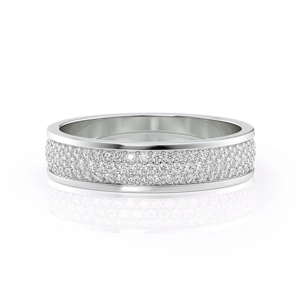 Round Cut Moissanite Full Eternity Wedding Proposal Band For Her