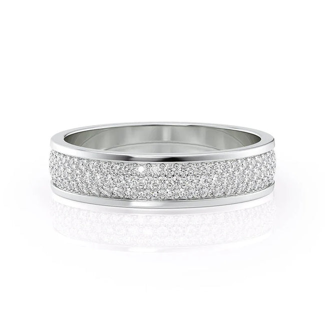 Round Cut Moissanite Full Eternity Wedding Proposal Band For Her