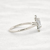 Emerald Cut Moissanite Diamond Halo Wedding Proposal Ring