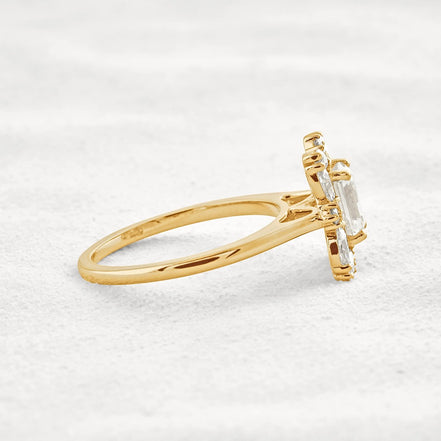Emerald Cut Moissanite Diamond Halo Wedding Proposal Ring