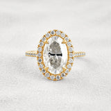 Oval Cut Halo Moissnaite Wedding Ring