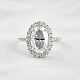 Oval Cut Halo Moissnaite Wedding Ring