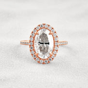 Oval Cut Halo Moissnaite Wedding Ring