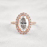 Oval Cut Halo Moissnaite Wedding Ring