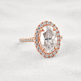 Oval Cut Halo Moissnaite Wedding Ring
