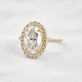 Oval Cut Halo Moissnaite Wedding Ring