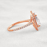 Oval Cut Halo Moissnaite Wedding Ring