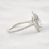 Oval Cut Halo Moissnaite Wedding Ring