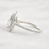 Oval Cut Halo Moissnaite Wedding Ring