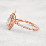 Oval Cut Halo Moissnaite Wedding Ring