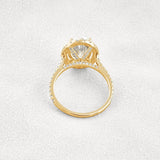 Oval Cut Halo Moissnaite Wedding Ring