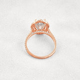 Oval Cut Halo Moissnaite Wedding Ring