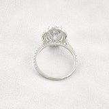 Oval Cut Halo Moissnaite Wedding Ring