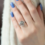 Marquise & Round Cut Moissanite Chevron Shape Wedding Band