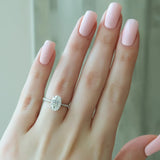 Pave Set Moissanite Oval Cut Engagement Ring