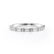 Moissanite Diamond Baguette Cut Wedding Ring