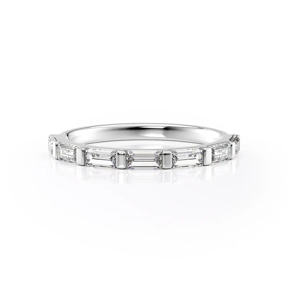 Moissanite Diamond Baguette Cut Wedding Ring