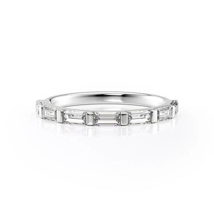 Moissanite Diamond Baguette Cut Wedding Ring