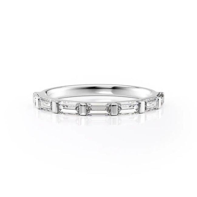 Moissanite Diamond Baguette Cut Wedding Ring