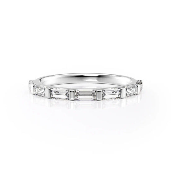 Moissanite Diamond Baguette Cut Wedding Ring