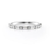 Moissanite Diamond Baguette Cut Wedding Ring