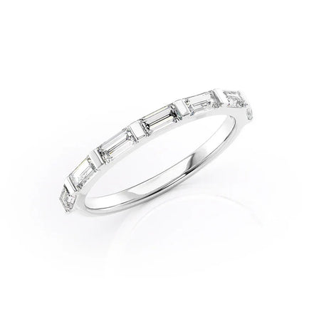 Moissanite Diamond Baguette Cut Wedding Ring