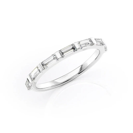 Moissanite Diamond Baguette Cut Wedding Ring